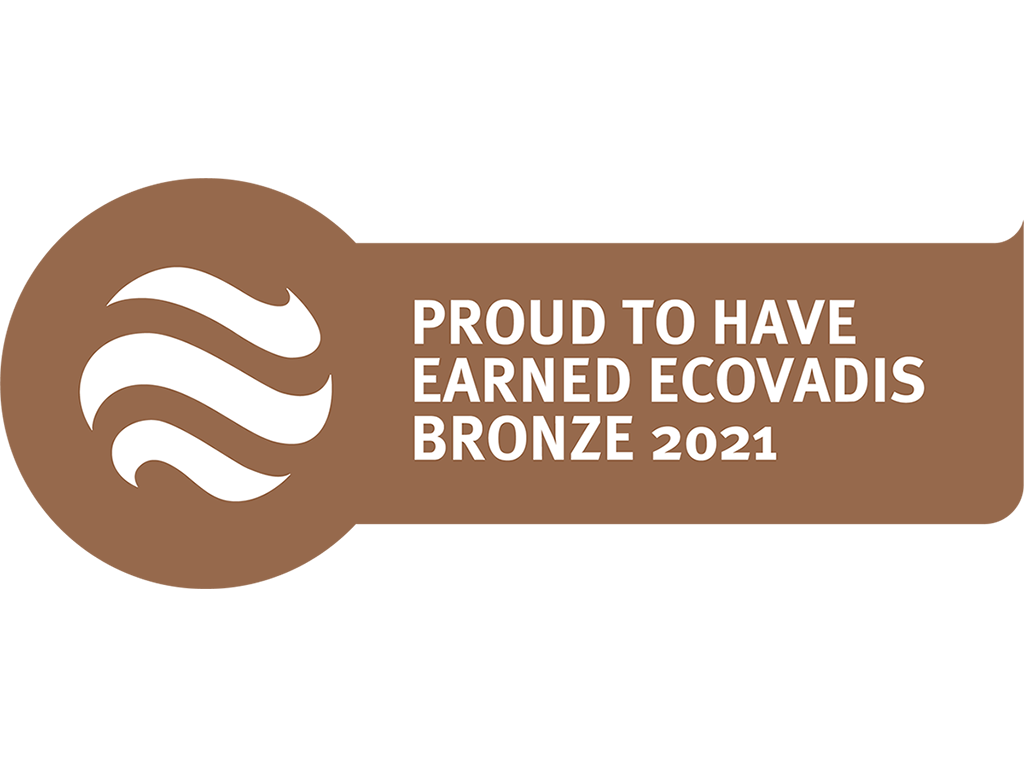 Proud to have earned ecovadis bronze 2021